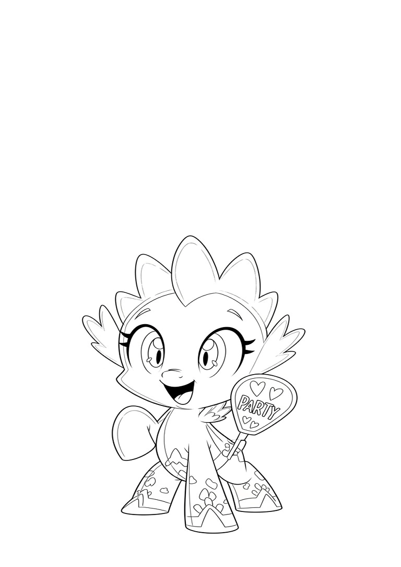 Spike My Little Pony Coloring Pages For Kids And Adults 105