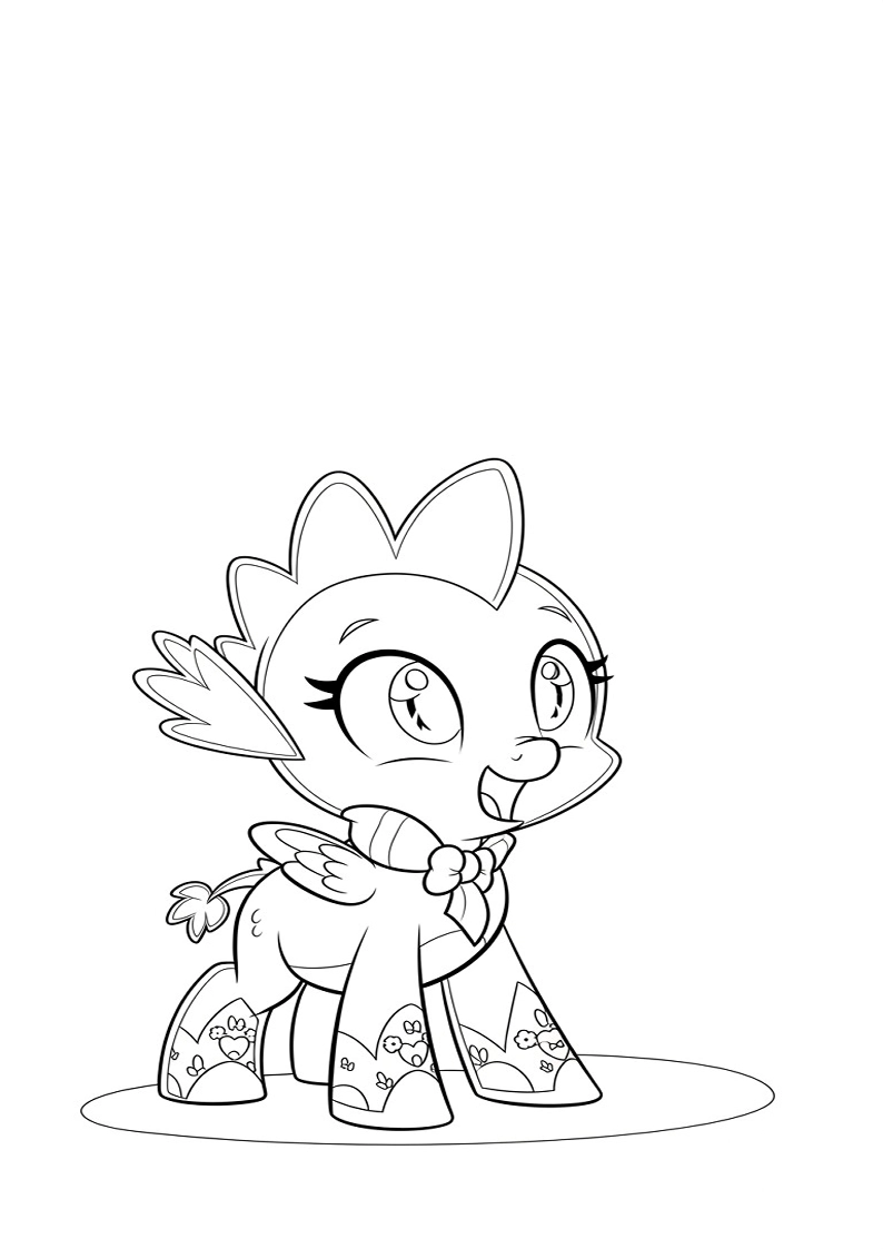 Spike My Little Pony Coloring Pages For Kids And Adults 106