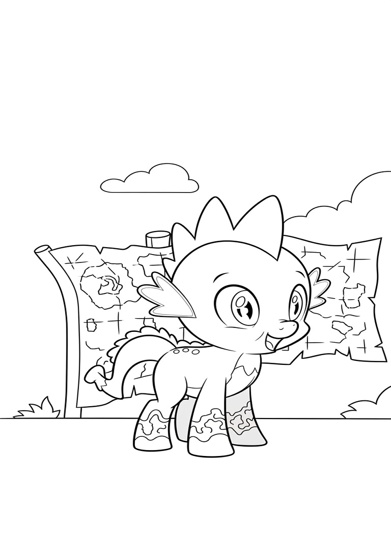 Spike My Little Pony Coloring Pages For Kids And Adults 108