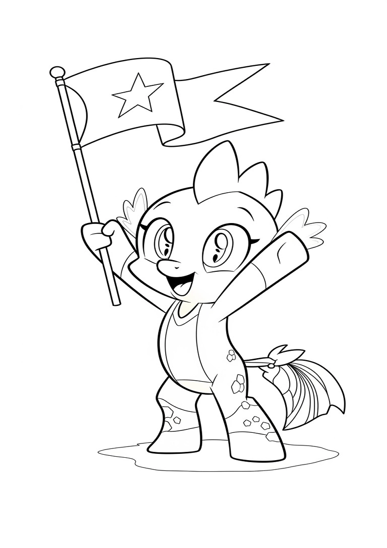 Spike My Little Pony Colouring Pages 61
