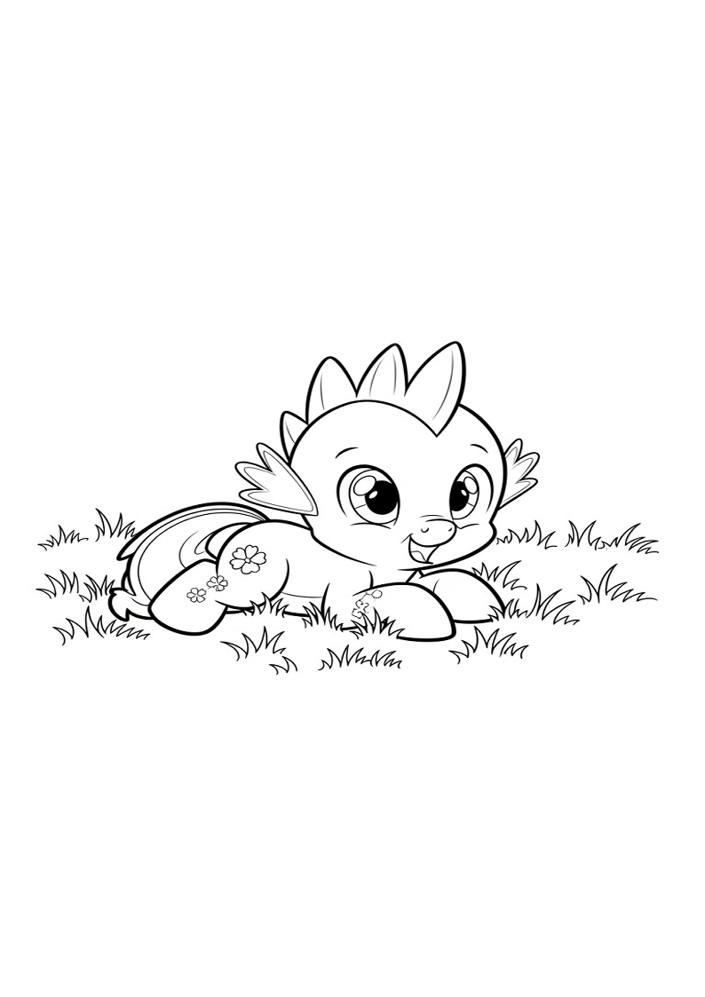 Spike My Little Pony Colouring Pages 64