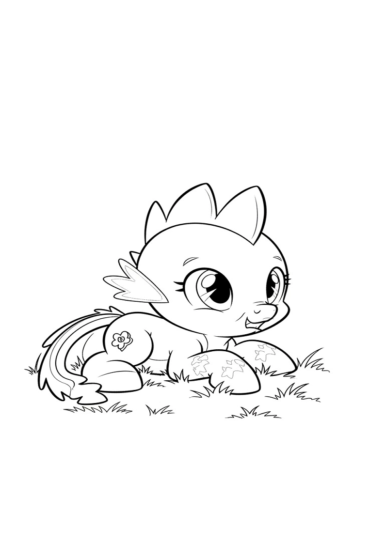Spike My Little Pony Colouring Pages 66