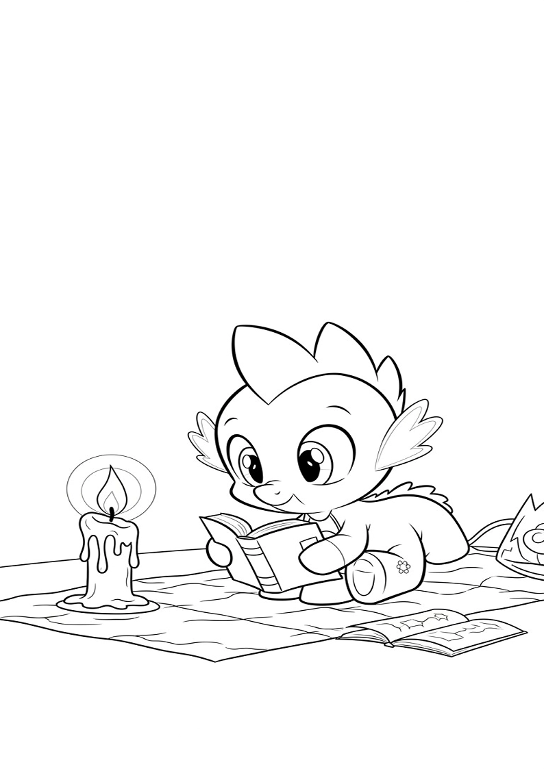 Spike My Little Pony Colouring Pages 74