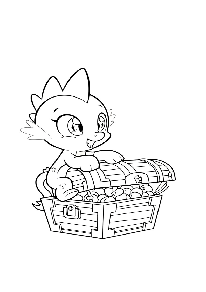 Spike My Little Pony Colouring Pages 77