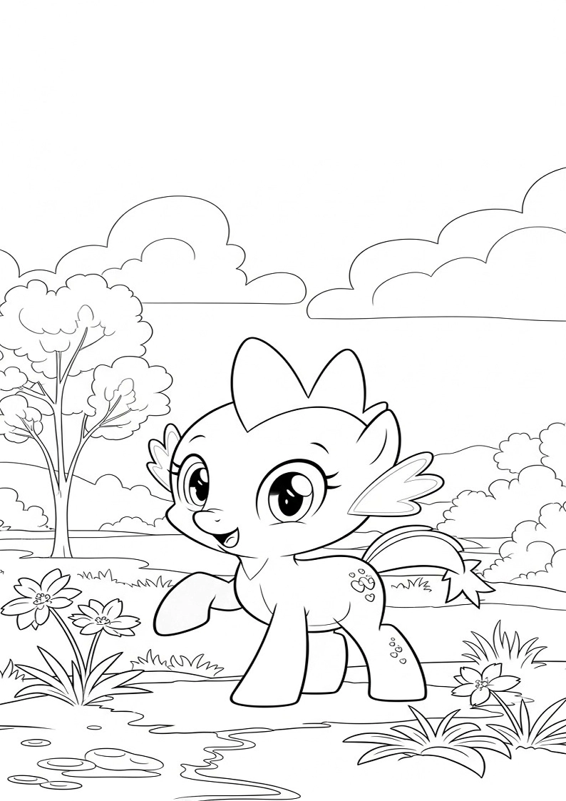 Spike My Little Pony Colouring Pages 82