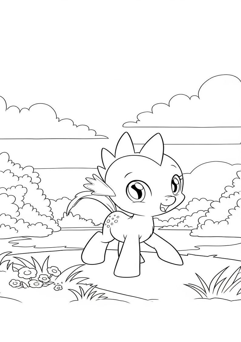 Spike My Little Pony Colouring Pages 83