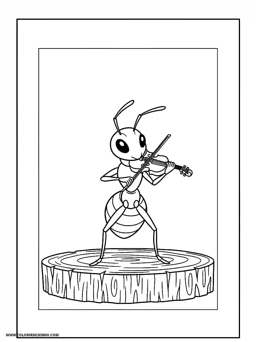 Ant Coloring Pages (136+ Free Printables) 115 Adorable ant anime style performing music on a small wood platform
