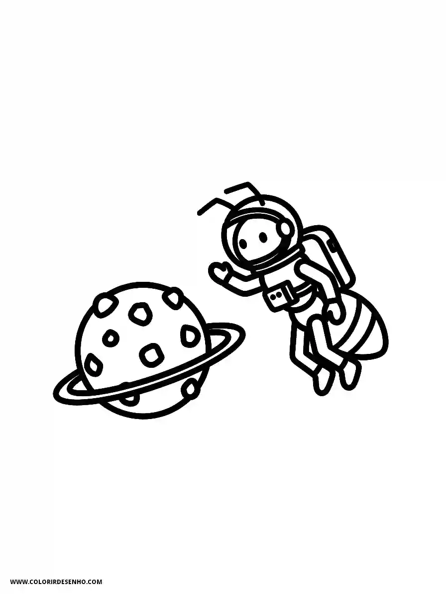 Ant Coloring Pages (136+ Free Printables) 119 Bold space ant line art drifting by a chocolate chip world