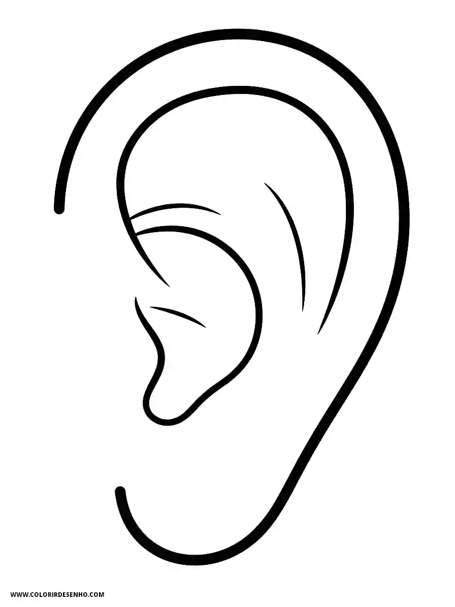 Ear Coloring Pages (26+ Free Printables) 16 Ear 3D Animation Style Closeup Front View Coloring Page Free Printable