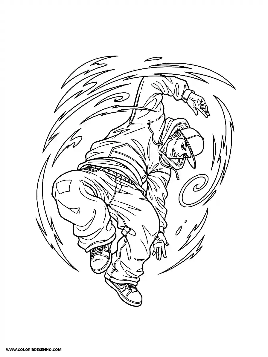 Hip Hop Coloring Pages (248+ Free Printables) 9 hip hop anime style for kids active angle of dancer doing headspin with wind effects2052