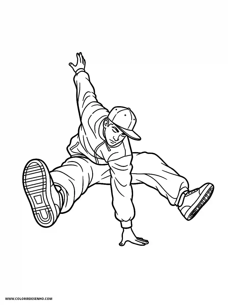 Hip Hop Coloring Pages (248+ Free Printables) 12 hip hop cartoon style simple easy dancer mid air doing a windmill move2049
