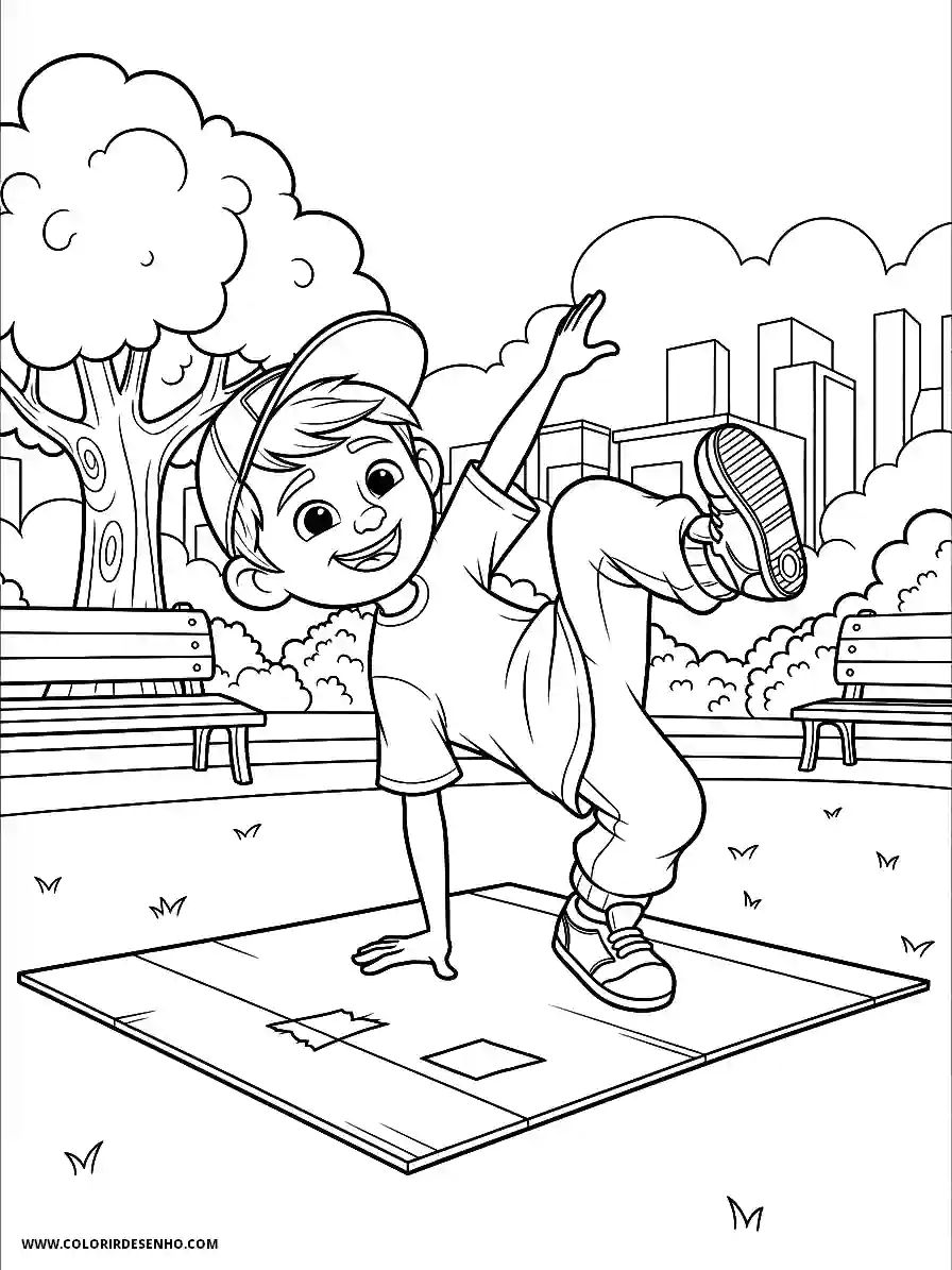 Hip Hop Coloring Pages (248+ Free Printables) 4 hip hop animation style simple kid performing single hand freeze dance pose2057