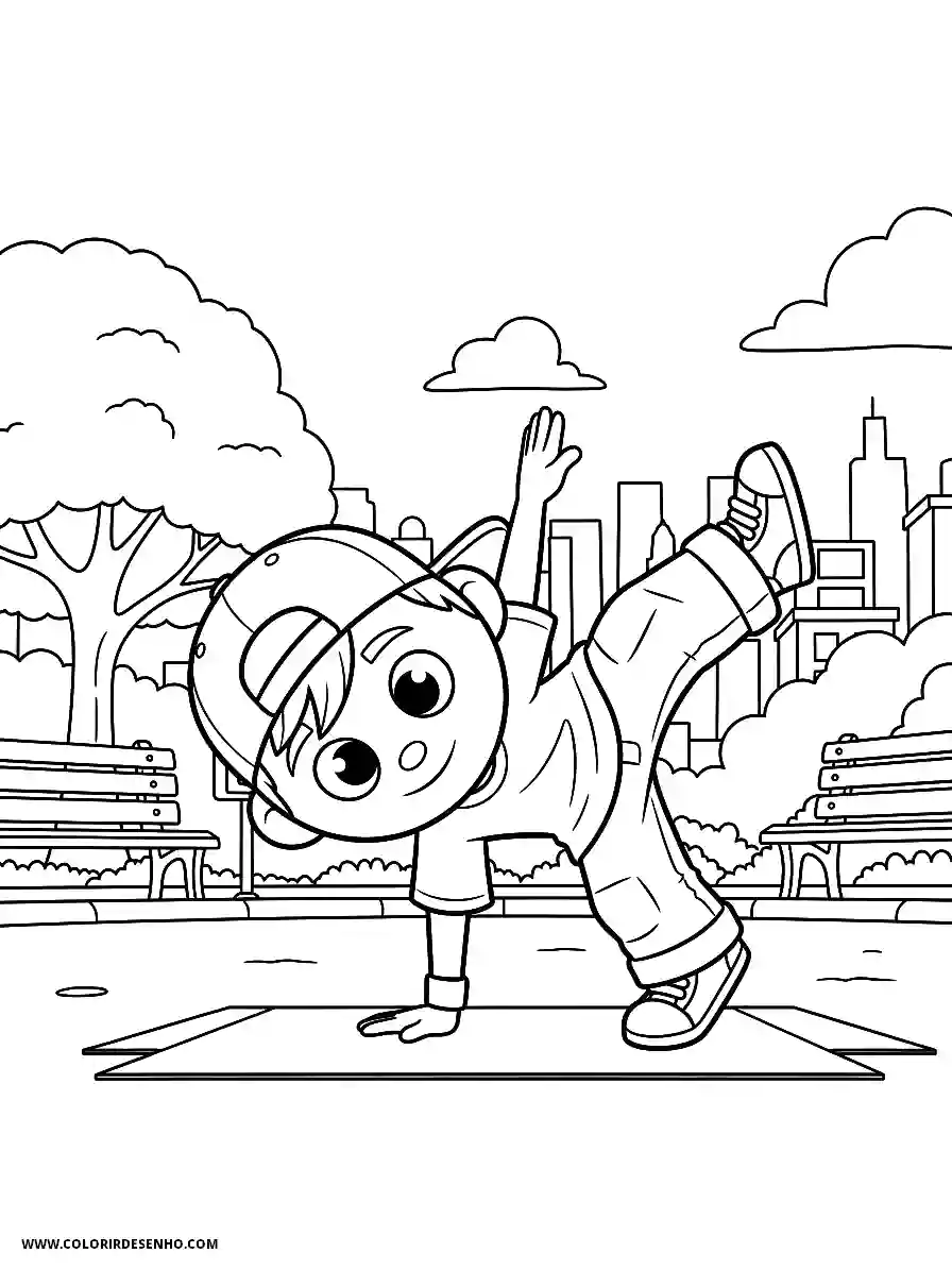 Hip Hop Coloring Pages (248+ Free Printables) 5 hip hop animation style simple young boy doing a one hand freeze breakdance move2056