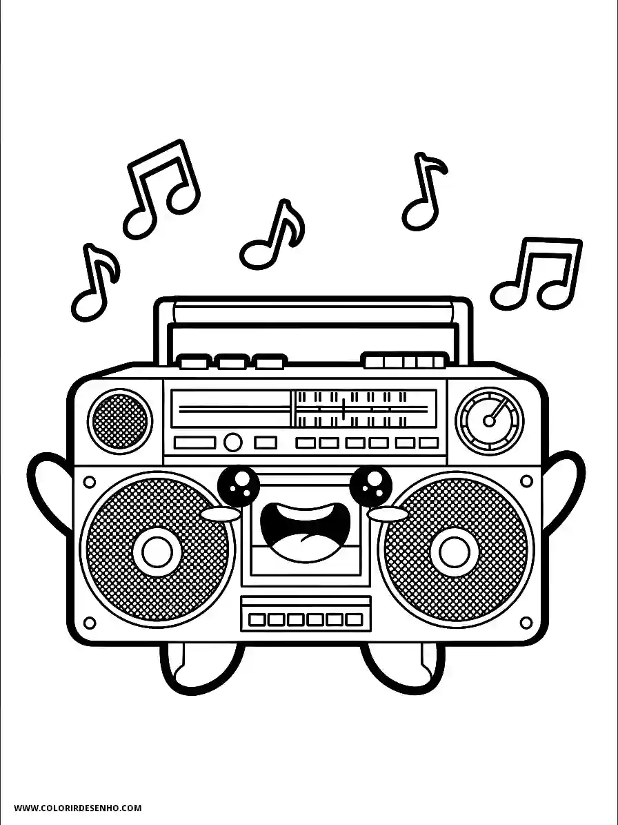 Hip Hop Coloring Pages (248+ Free Printables) 19 hip hop kawaii style adorable anthropomorphic boombox with a smiling face2042