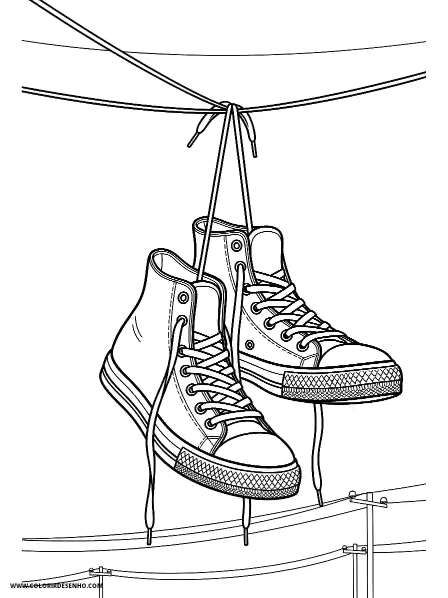 Hip Hop Coloring Pages (248+ Free Printables) 25 hip hop line art easy pair of high top sneakers with loose laces hanging2036