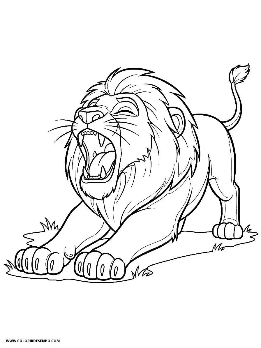 Lion Coloring Pages (259+ Free Printables) 222 Lion 3d animation style simple lion stretching after waking up from nap