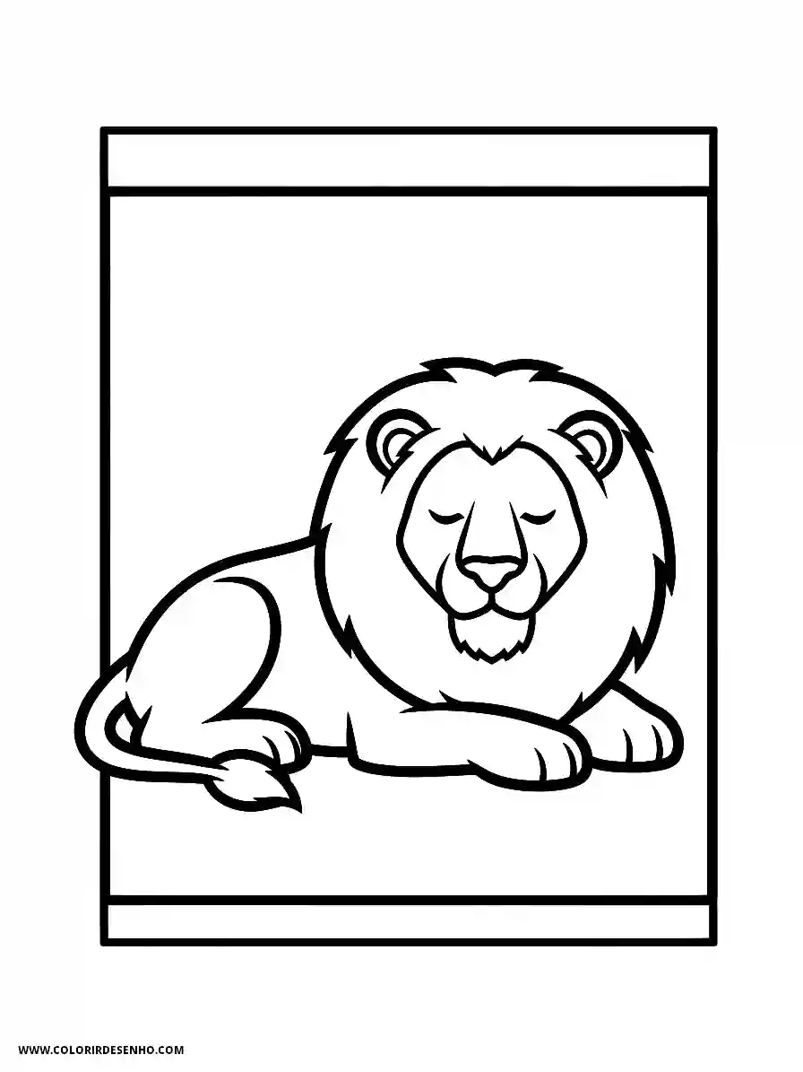 Lion Coloring Pages (259+ Free Printables) 229 Lion cartoon style simple easy lion lying down resting in shade relaxed