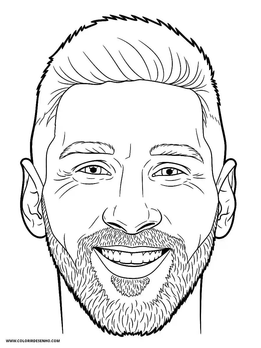 Lionel Messi Coloring Pages (95+ Free Printables) 78 lionel messi cartoon style simple easy extreme closeup on his smiling face portrait1881