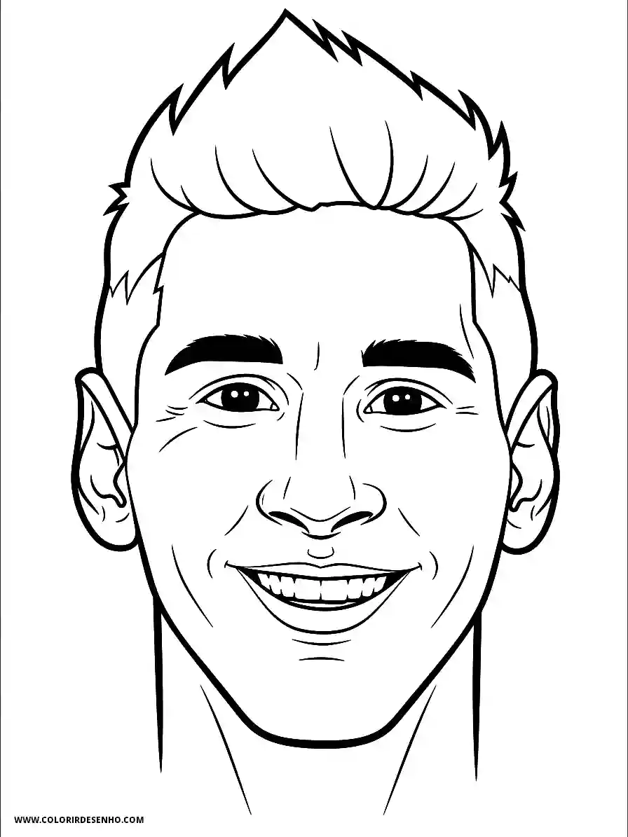 Lionel Messi Coloring Pages (95+ Free Printables) 79 lionel messi cartoon style simple easy zoomed in view of happy facial expression1880