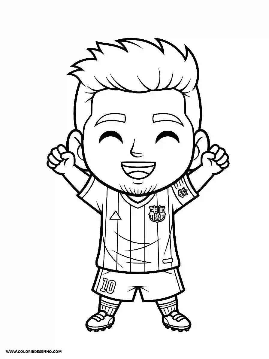 Lionel Messi Coloring Pages (95+ Free Printables) 81 lionel messi chibi style adorable cheering stance with big grin and hands up1878