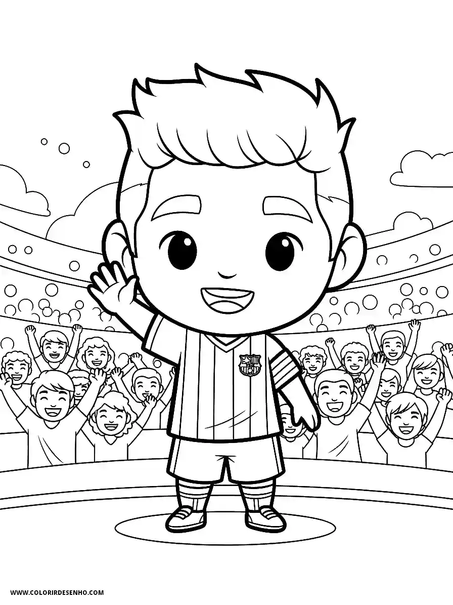 Lionel Messi Coloring Pages (95+ Free Printables) 82 lionel messi chibi style cute greeting group of applauding supporters1877