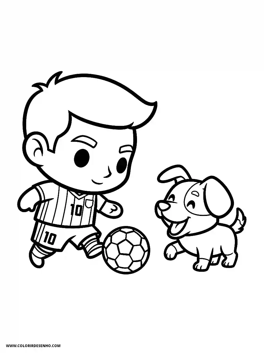 Lionel Messi Coloring Pages (95+ Free Printables) 83 lionel messi chibi style cute kicking ball fun with a happy puppy1876