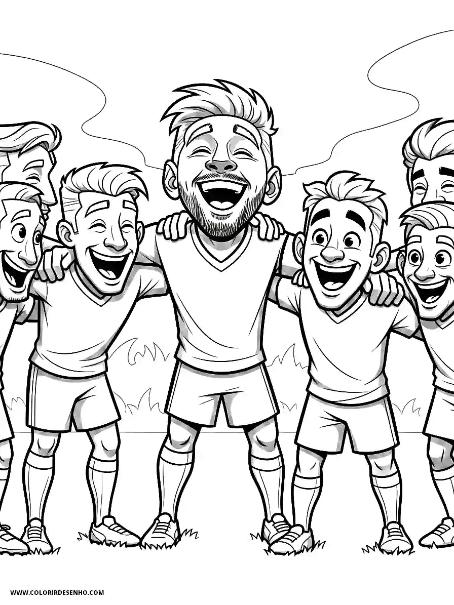 Lionel Messi Coloring Pages (95+ Free Printables) 66 lionel messi animation style easy laughing together with cartoon teammates in a huddle1893