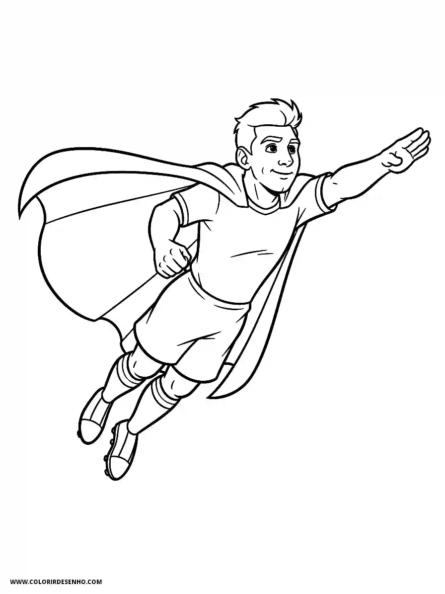 Lionel Messi Coloring Pages (95+ Free Printables) 69 lionel messi animation style simple easy wearing a cape like a superhero flying1890