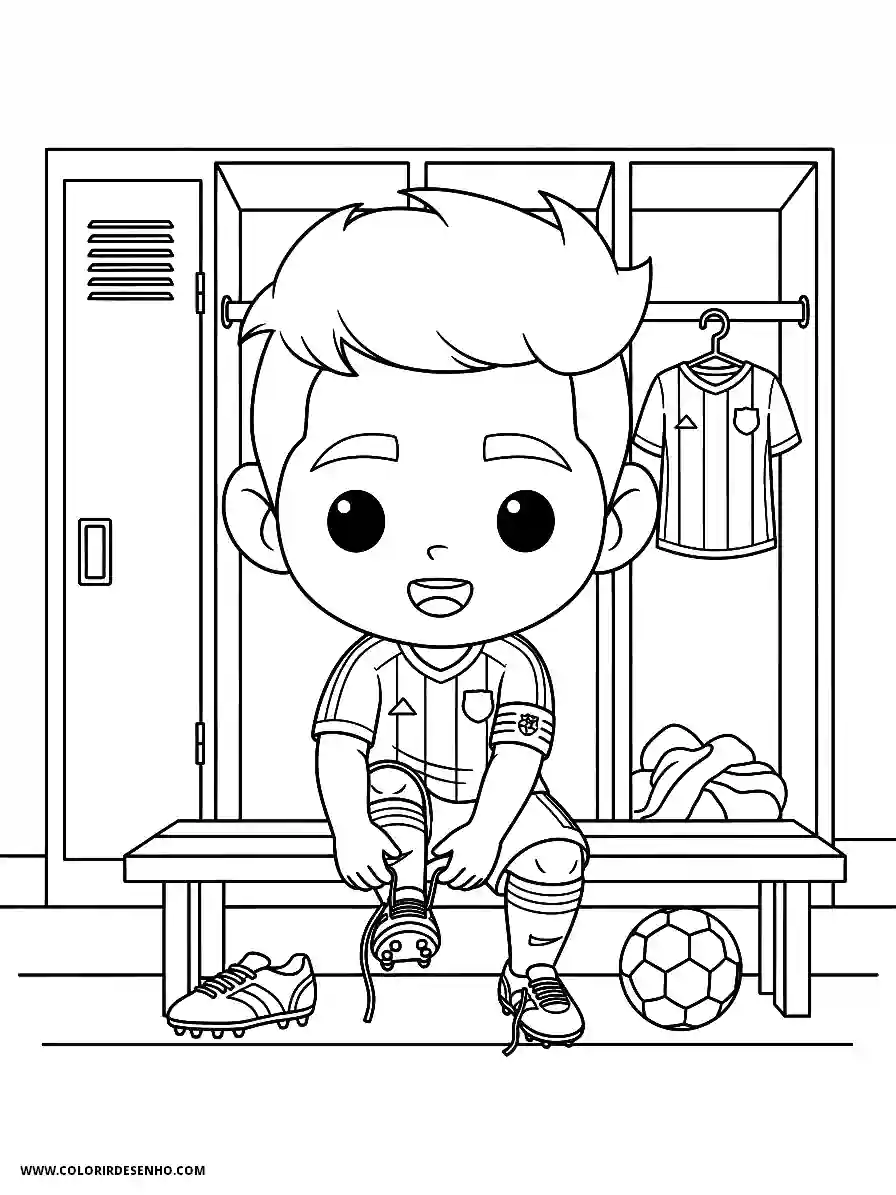 Lionel Messi Coloring Pages (95+ Free Printables) 89 lionel messi kawaii style easy sitting on a bench inside a locker room tying his boots1870