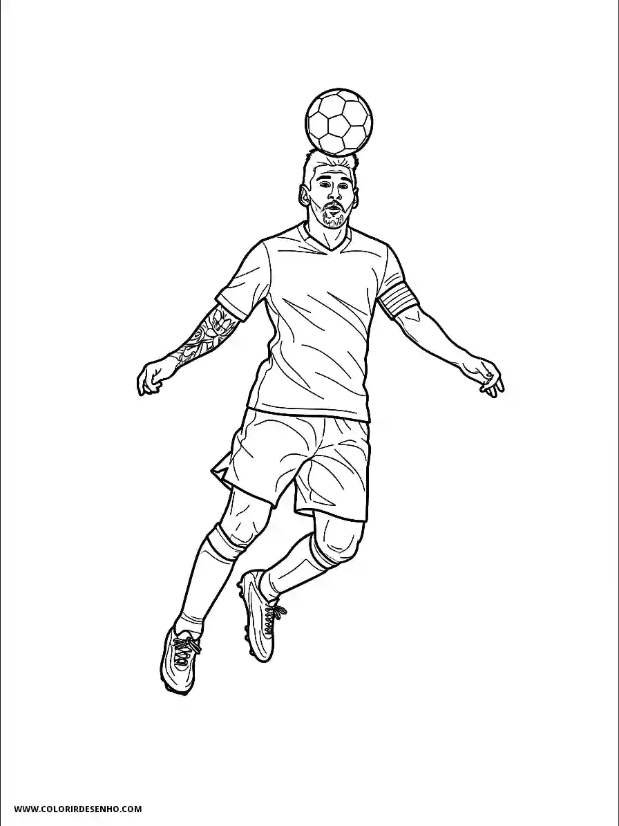 Lionel Messi Coloring Pages (95+ Free Printables) 94 lionel messi line art simple leaping upward to strike sphere with forehead1865