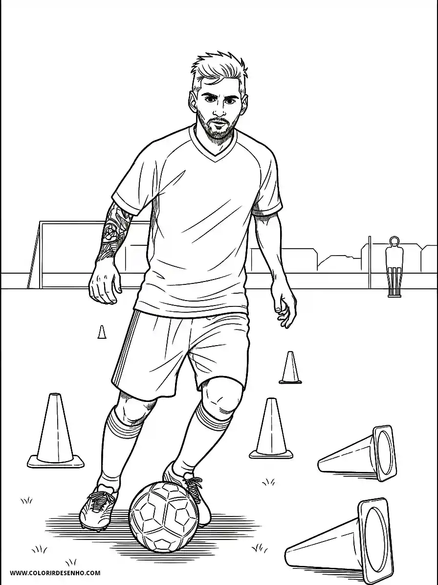 Lionel Messi Coloring Pages (95+ Free Printables) 95 lionel messi manga style simple at practice field encircled by drill markers1864