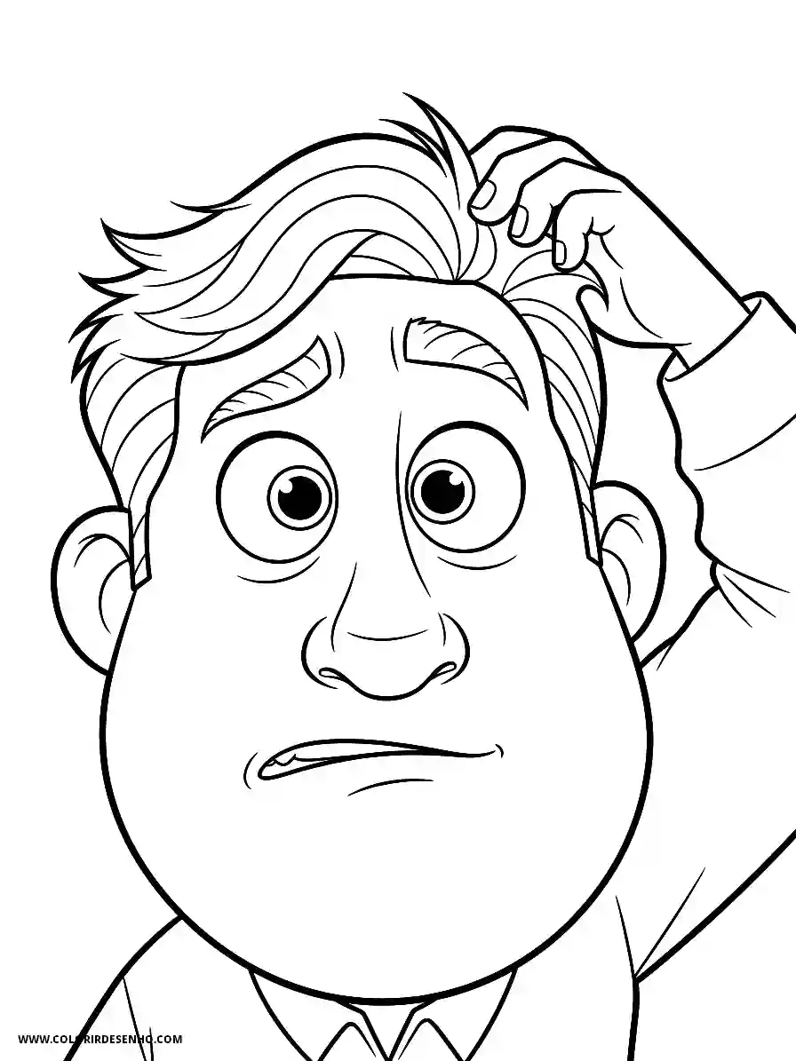 Man's Face Coloring Pages (258+ Free Printables) 3 mans face animation style cute confused expression scratching head with hand1808