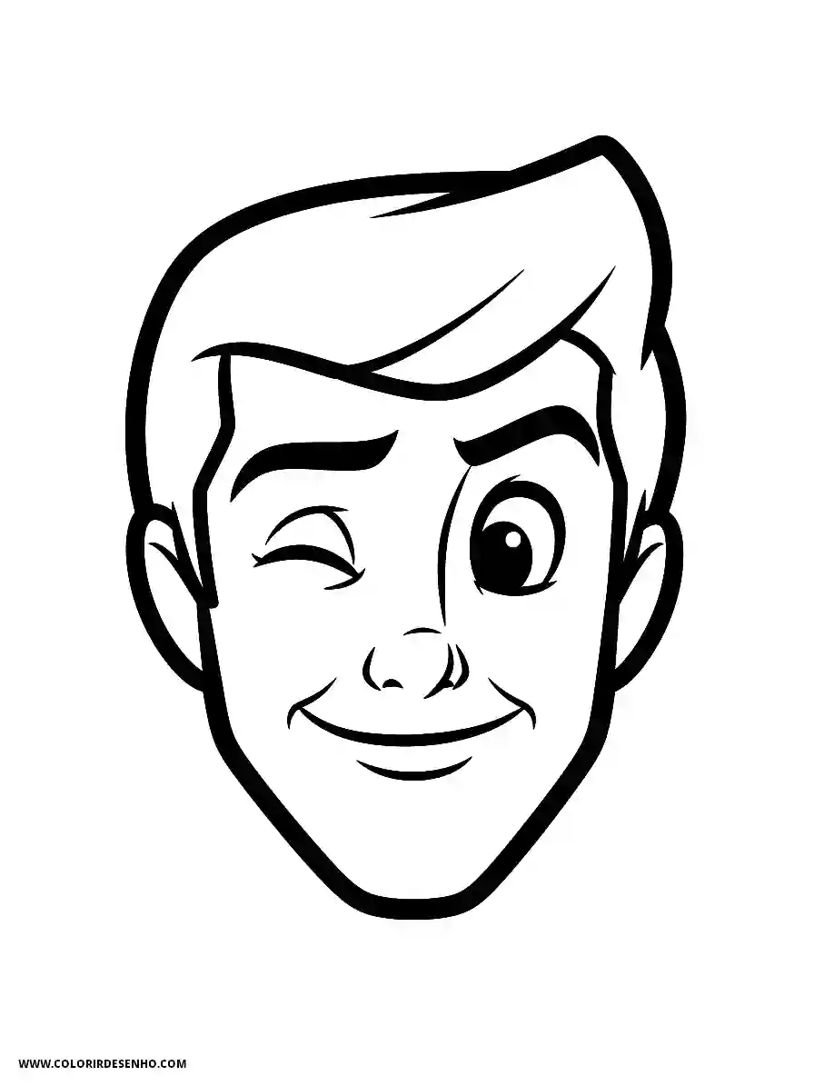 Man's Face Coloring Pages (258+ Free Printables) 5 mans face animation style simple charming prince look winking playfully1806