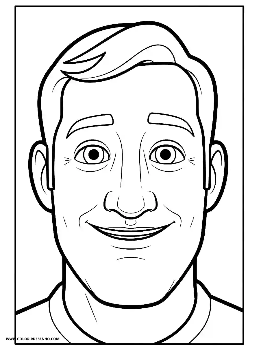 Man's Face Coloring Pages (258+ Free Printables) 6 mans face animation style simple close up of friendly smile looking at camera1805