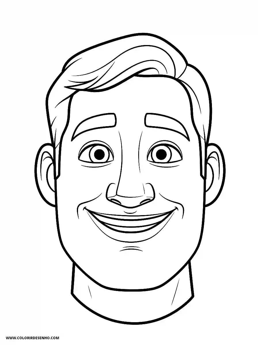 Man's Face Coloring Pages (258+ Free Printables) 8 mans face animation style simple zoom in on happy grin facing lens1803