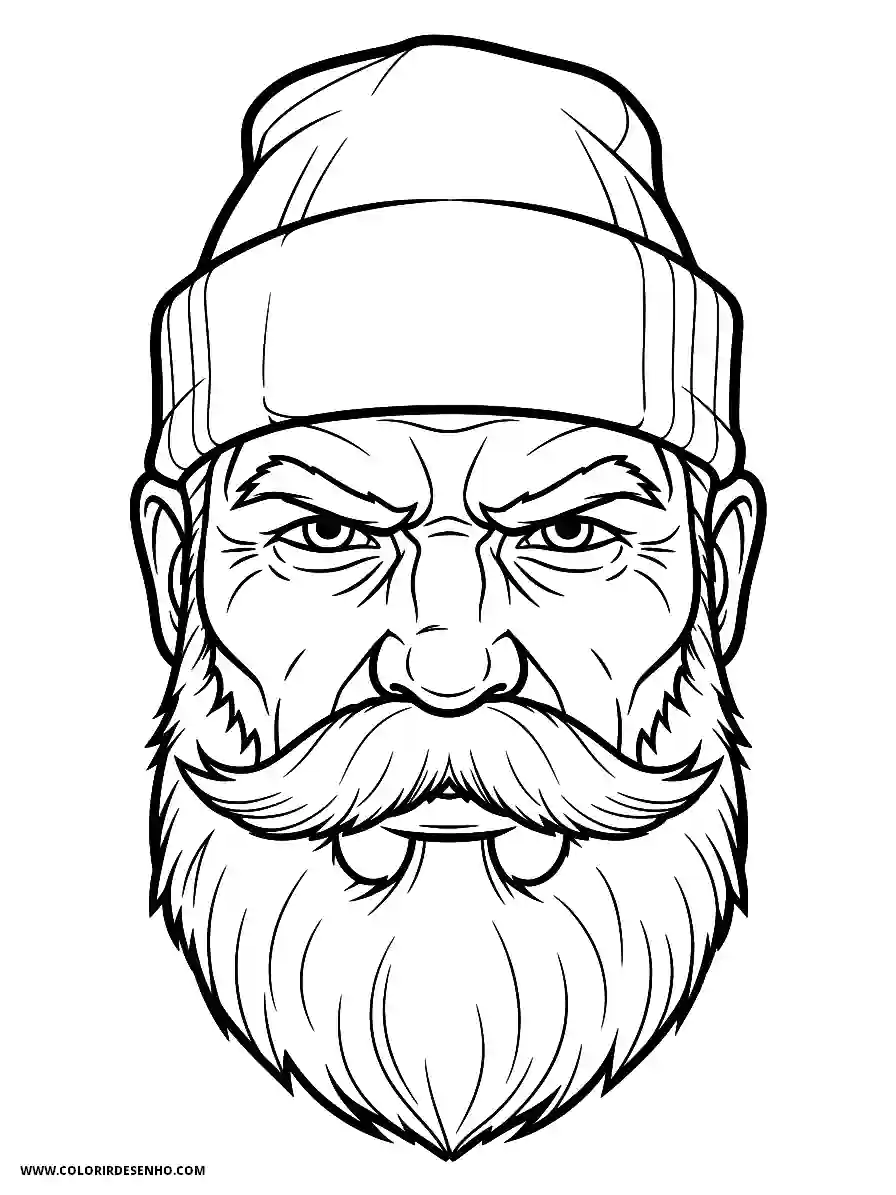 Man's Face Coloring Pages (258+ Free Printables) 20 mans face line art easy rough appearance with thick facial hair1791