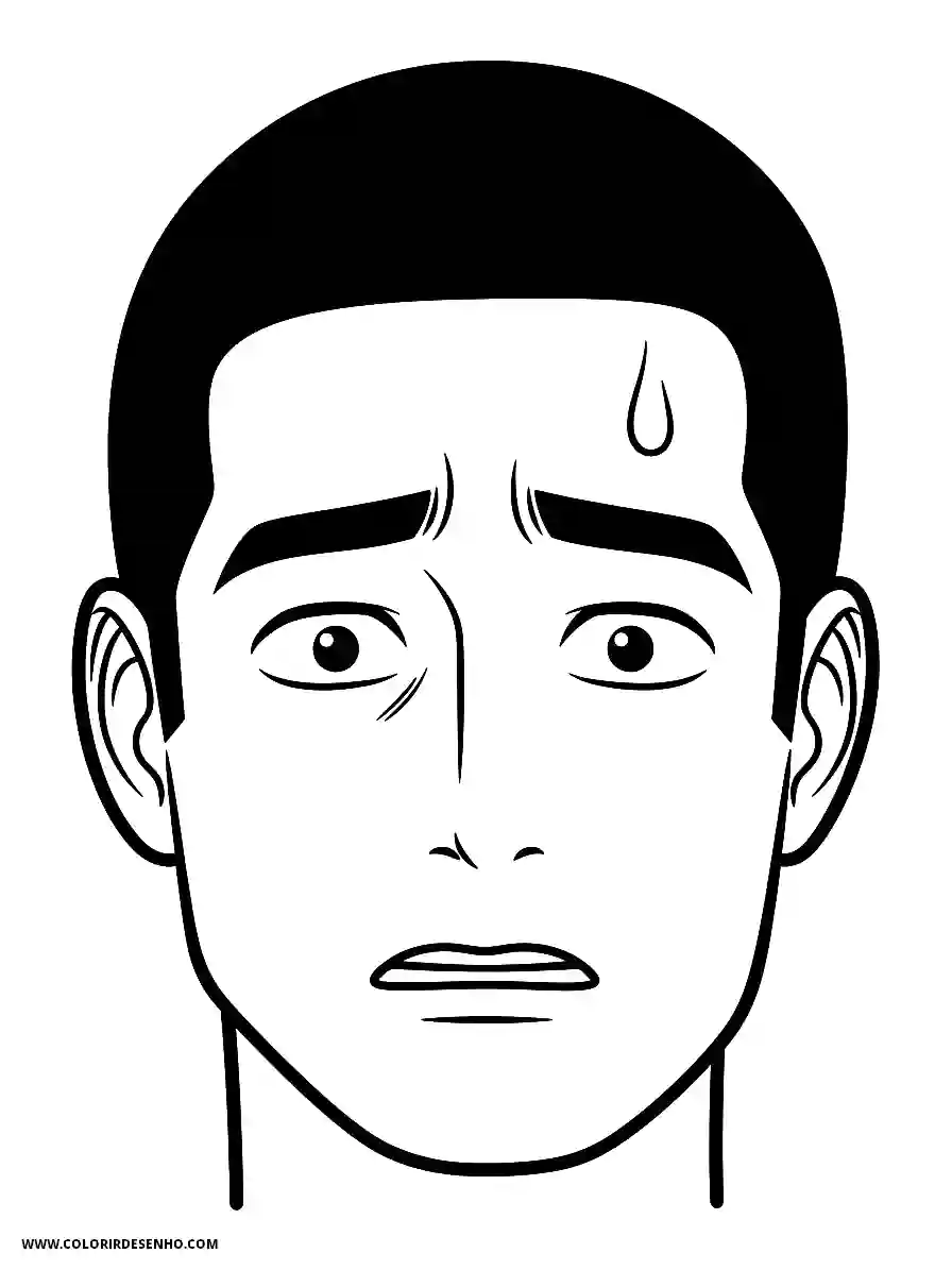 Man's Face Coloring Pages (258+ Free Printables) 23 mans face manga style simple anxious look with perspiration bead1788