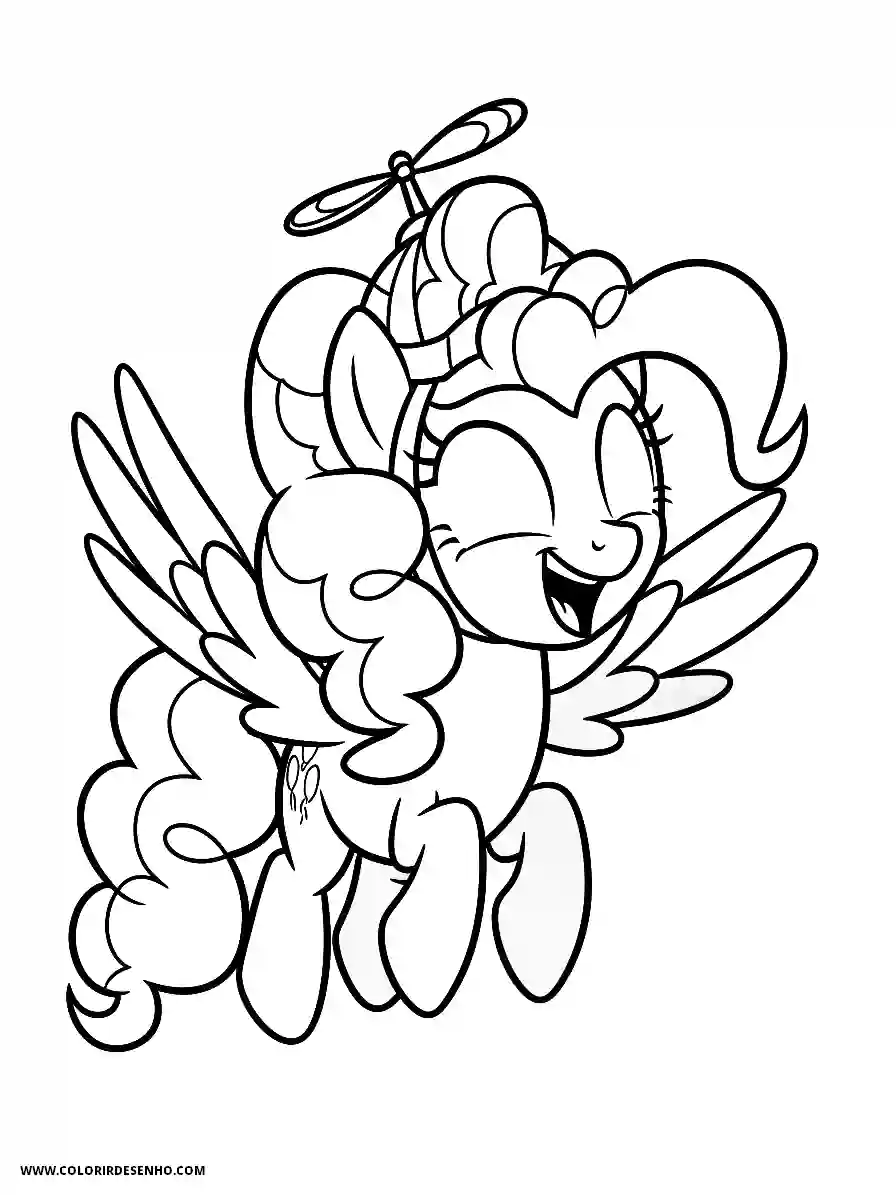 Pinkie Pie My Little Pony Coloring Pages (243+ Free Printables) 236 pinkie pie my little pony cartoon style flying with a propeller hat on head smiling1537