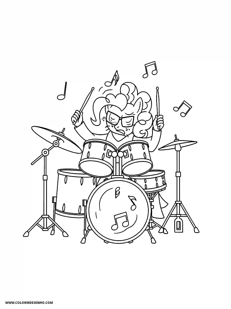 Pinkie Pie My Little Pony Coloring Pages (243+ Free Printables) 242 pinkie pie my little pony line art playing the drums energetically with music notes1531