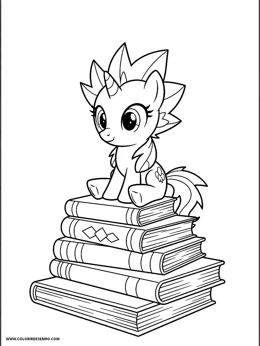 Spike My Little Pony Coloring Pages (212+ Free Printables) 207 spike my little pony chibi style adorable perched on a pile of vibrant books2388