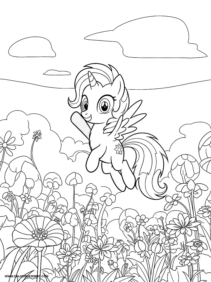 Spike My Little Pony Coloring Pages (212+ Free Printables) 204 spike my little pony animation style simple for kids jumping joyfully in a magical garden2391