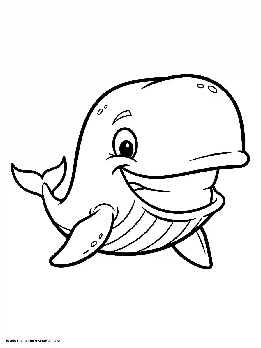 Whale Coloring Pages (139+ Free Printables) 126 whale cartoon style for kids smiling broadly showing teeth2162