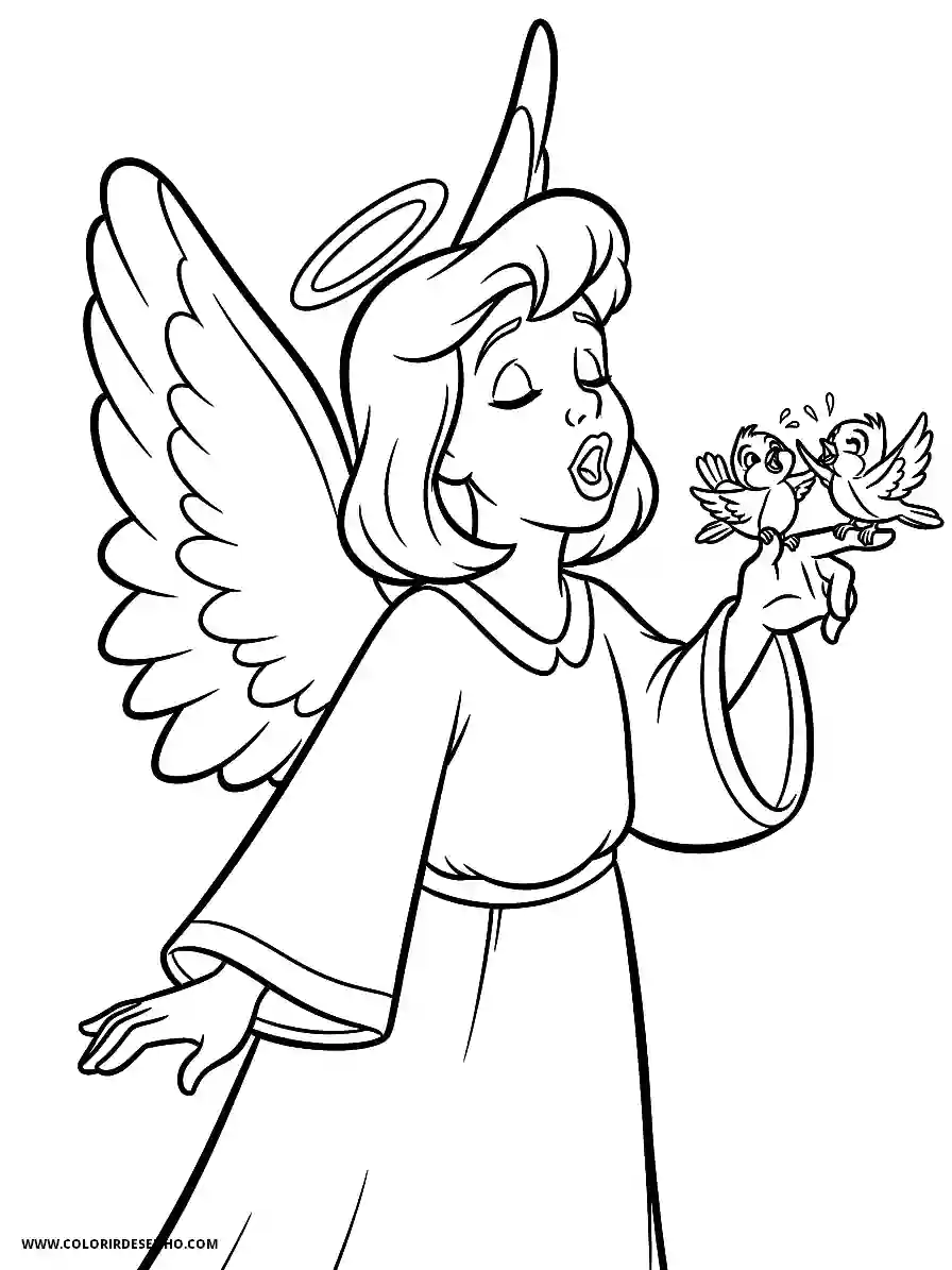 angel holding a bird in her hand