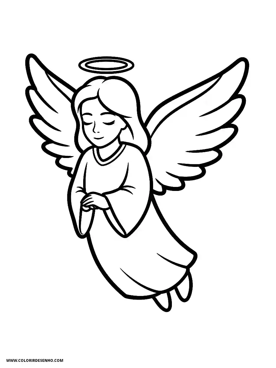 angel holding a halo and wings in flight
