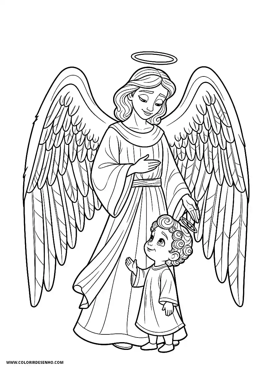 angel holding child s hand in halo