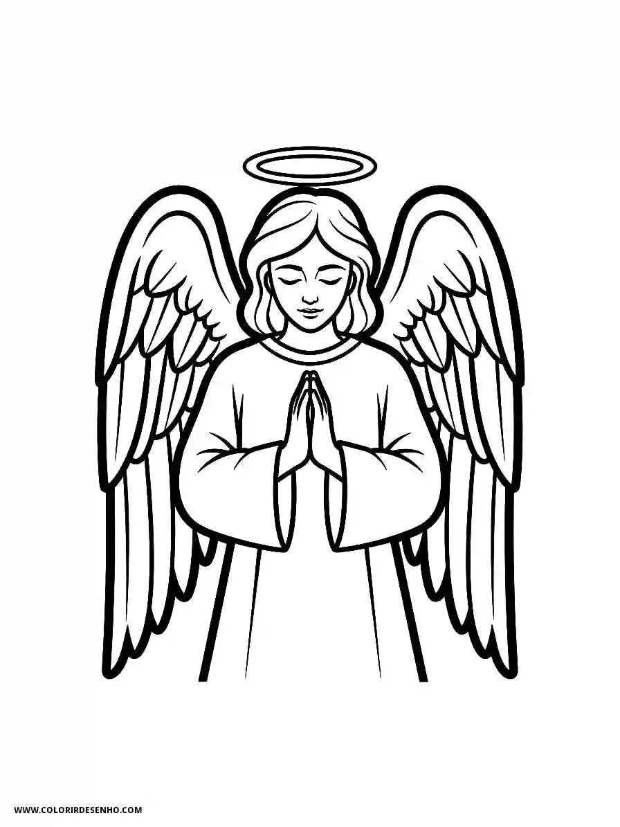 angel praying in halo and wings