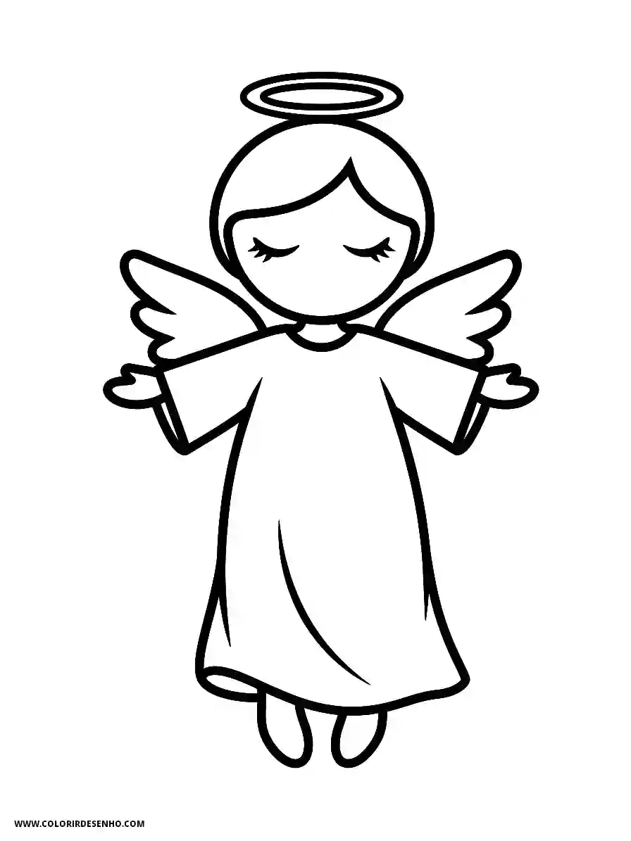 angel wearing a robe and wings holding hands out in front of her halo