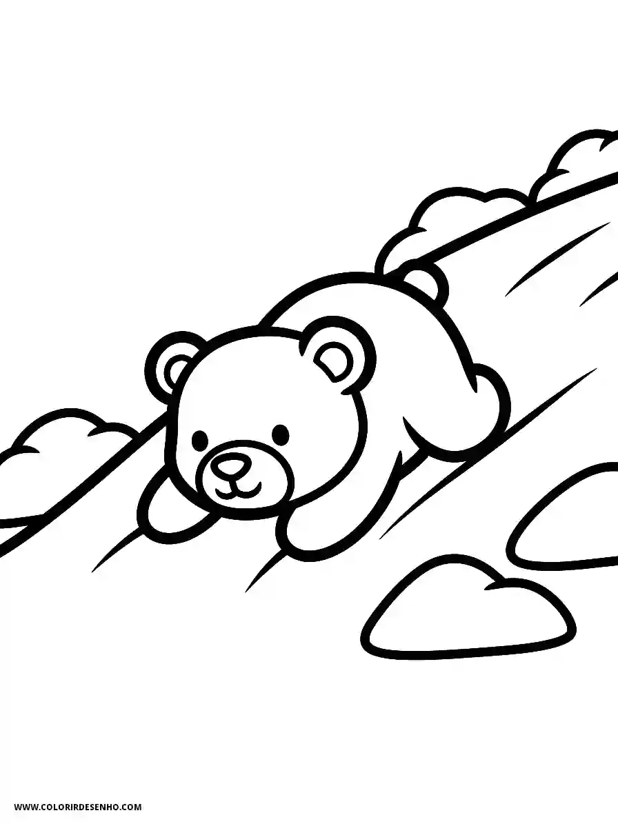bear climbing tree with heart shape