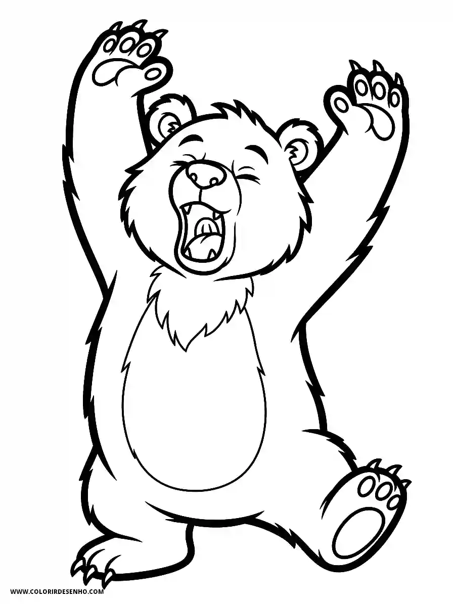 bear raising arms in victory pose