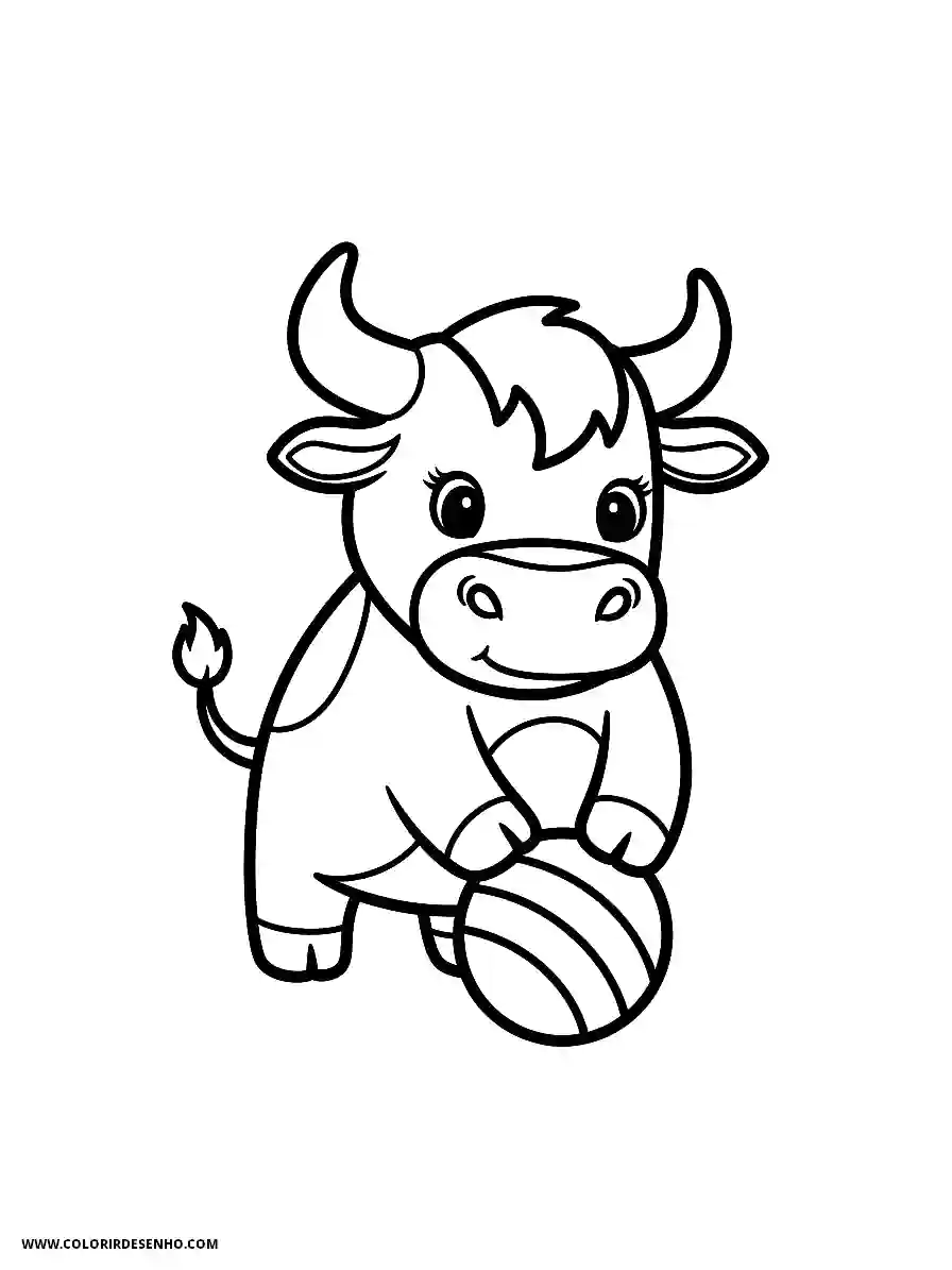 bull holding ball in front of body